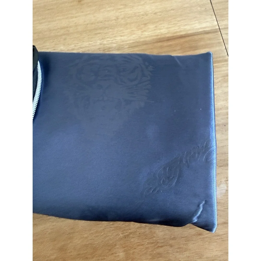 Ed Hardy King Pillowcase Set 2 Pc Navy Blue Embossed Tiger Logo NWT Polyester